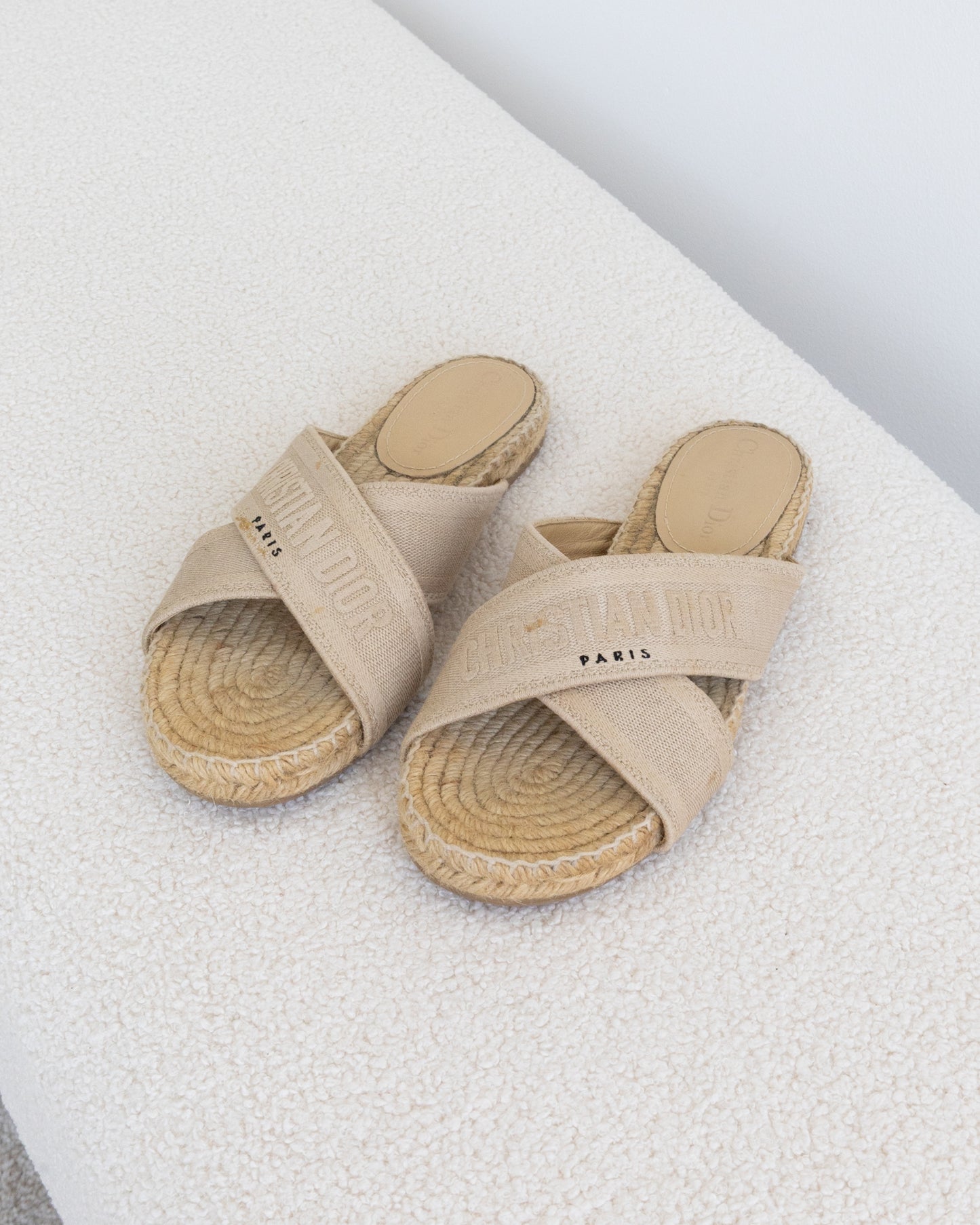 CHRISTIAN DIOR Raffia Slides 38