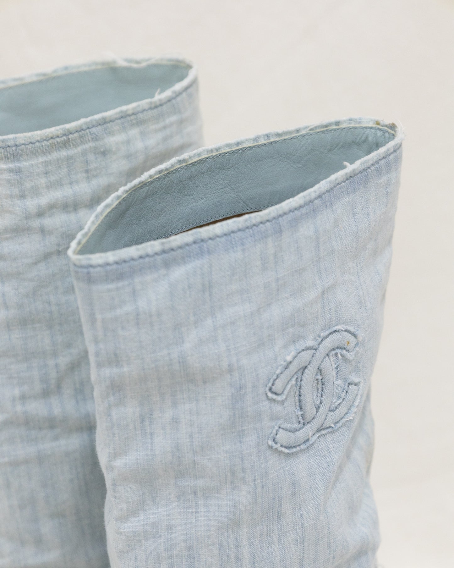CHANEL Denim Boots 38C - THE VOG CLOSET