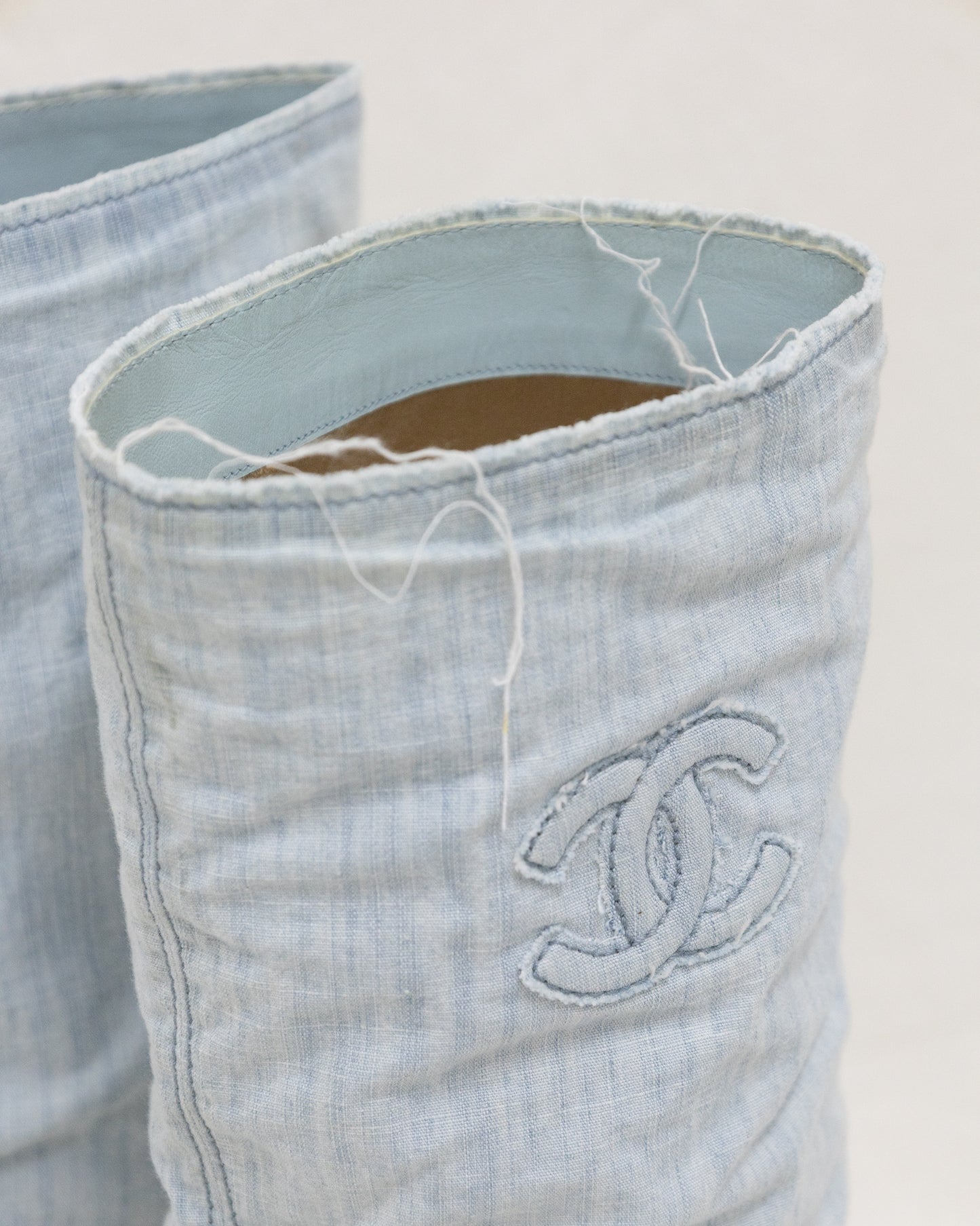 CHANEL Denim Boots 38C - THE VOG CLOSET