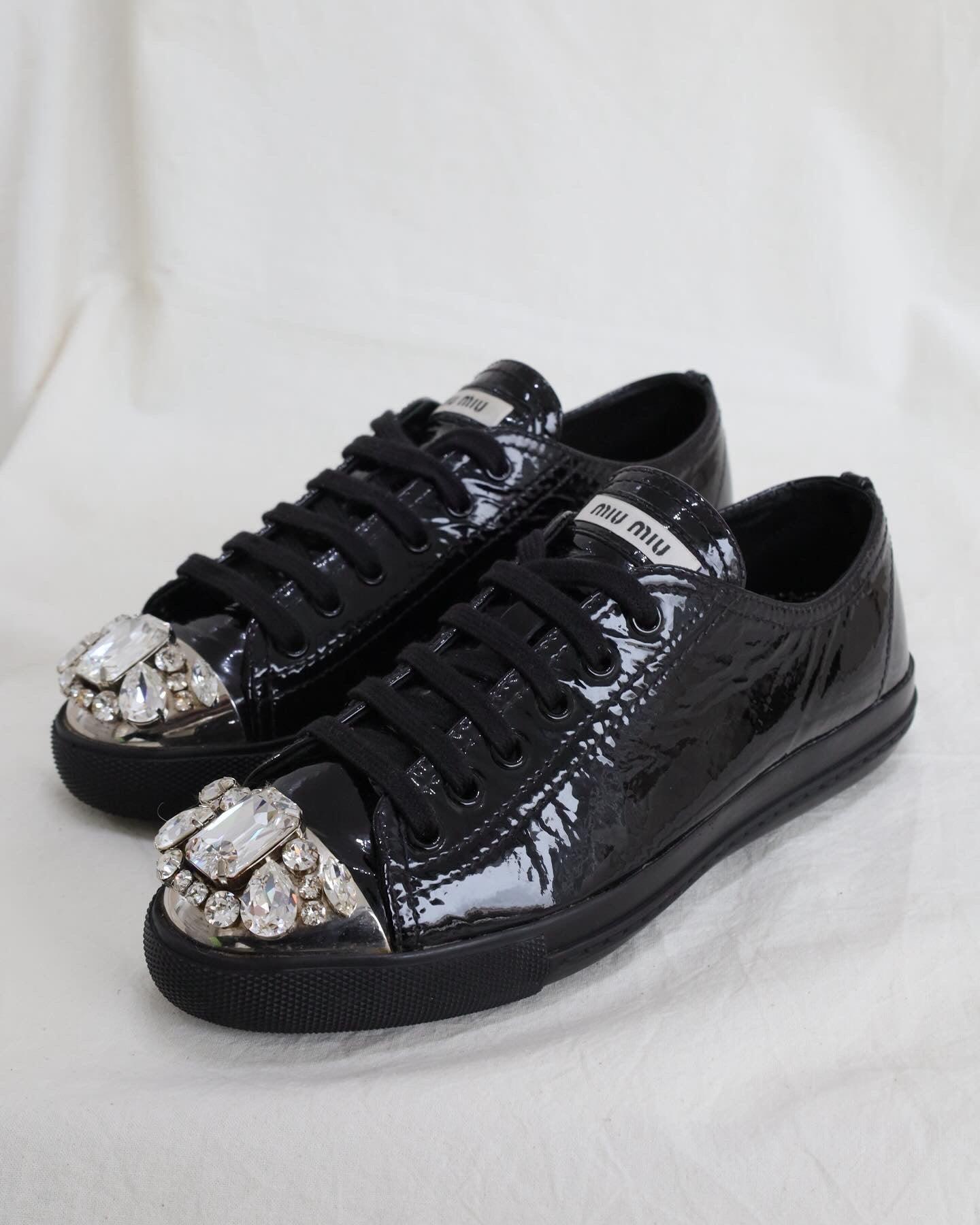MIU MIU Crystal Sneakers 36,5 - THE VOG CLOSET