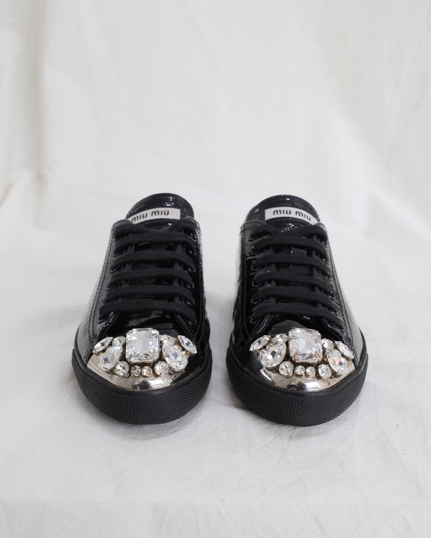 MIU MIU Crystal Sneakers 36,5 - THE VOG CLOSET