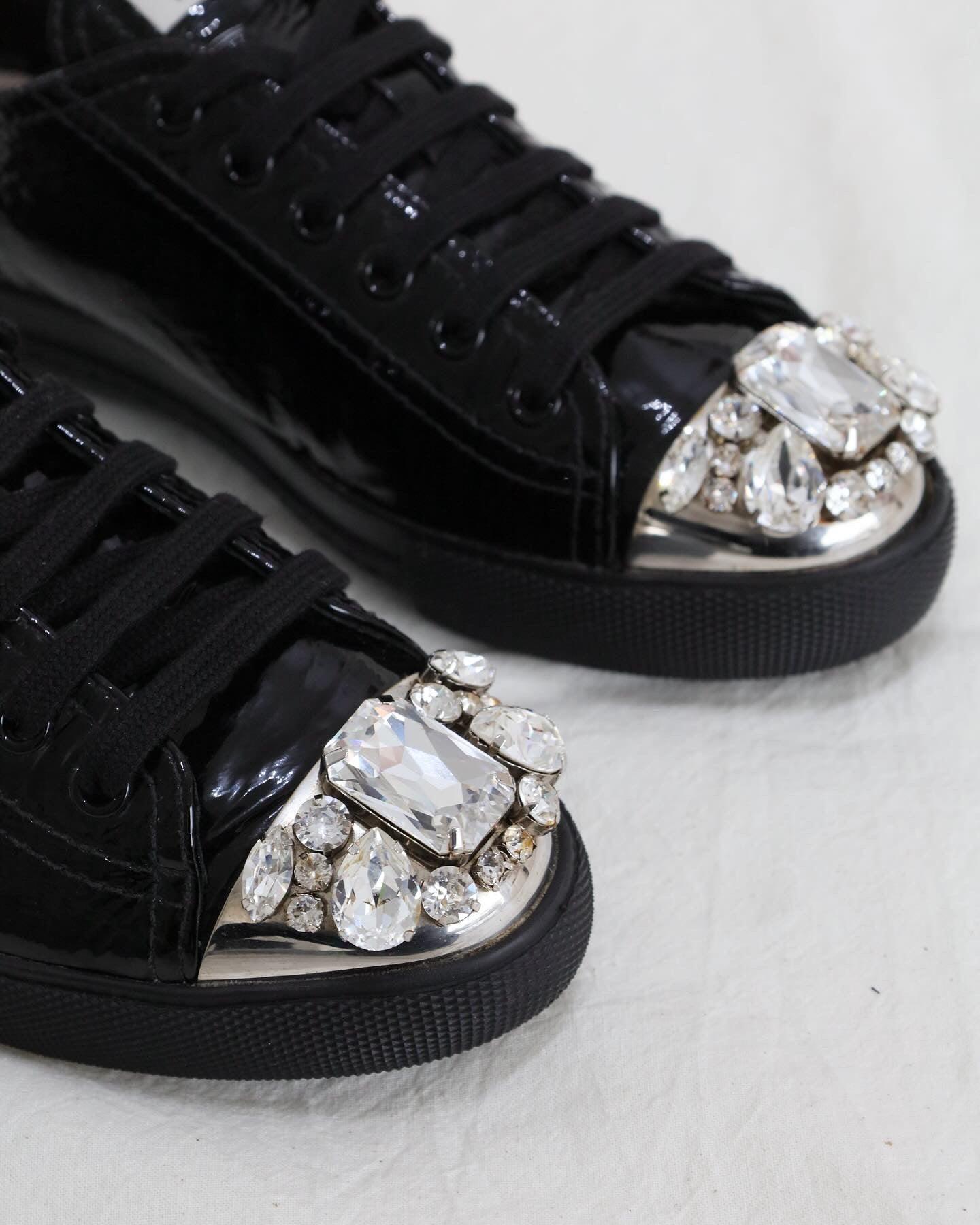 MIU MIU Crystal Sneakers 36,5 - THE VOG CLOSET