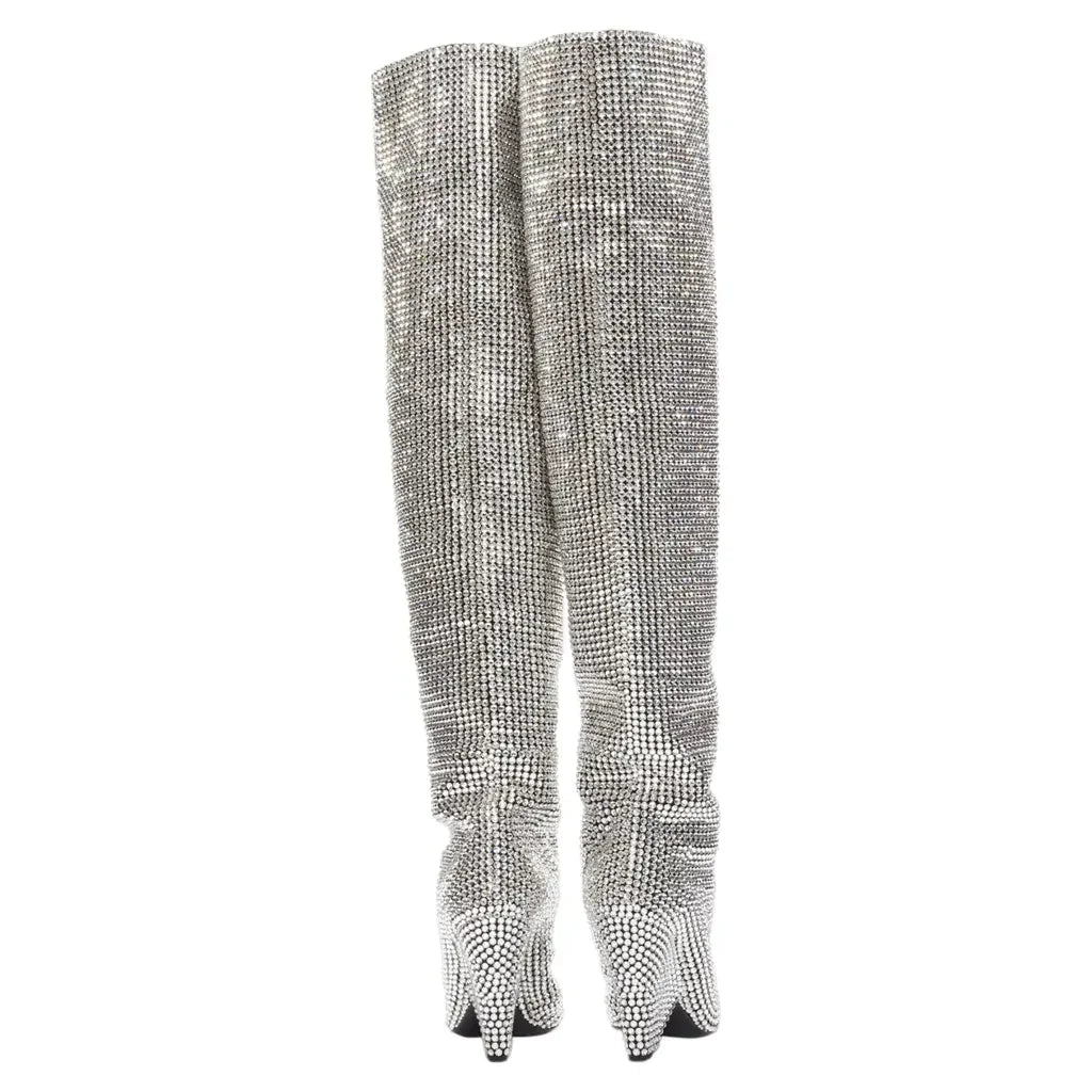 SAINT LAURENT Niki Crystal Boots 38 - THE VOG CLOSET