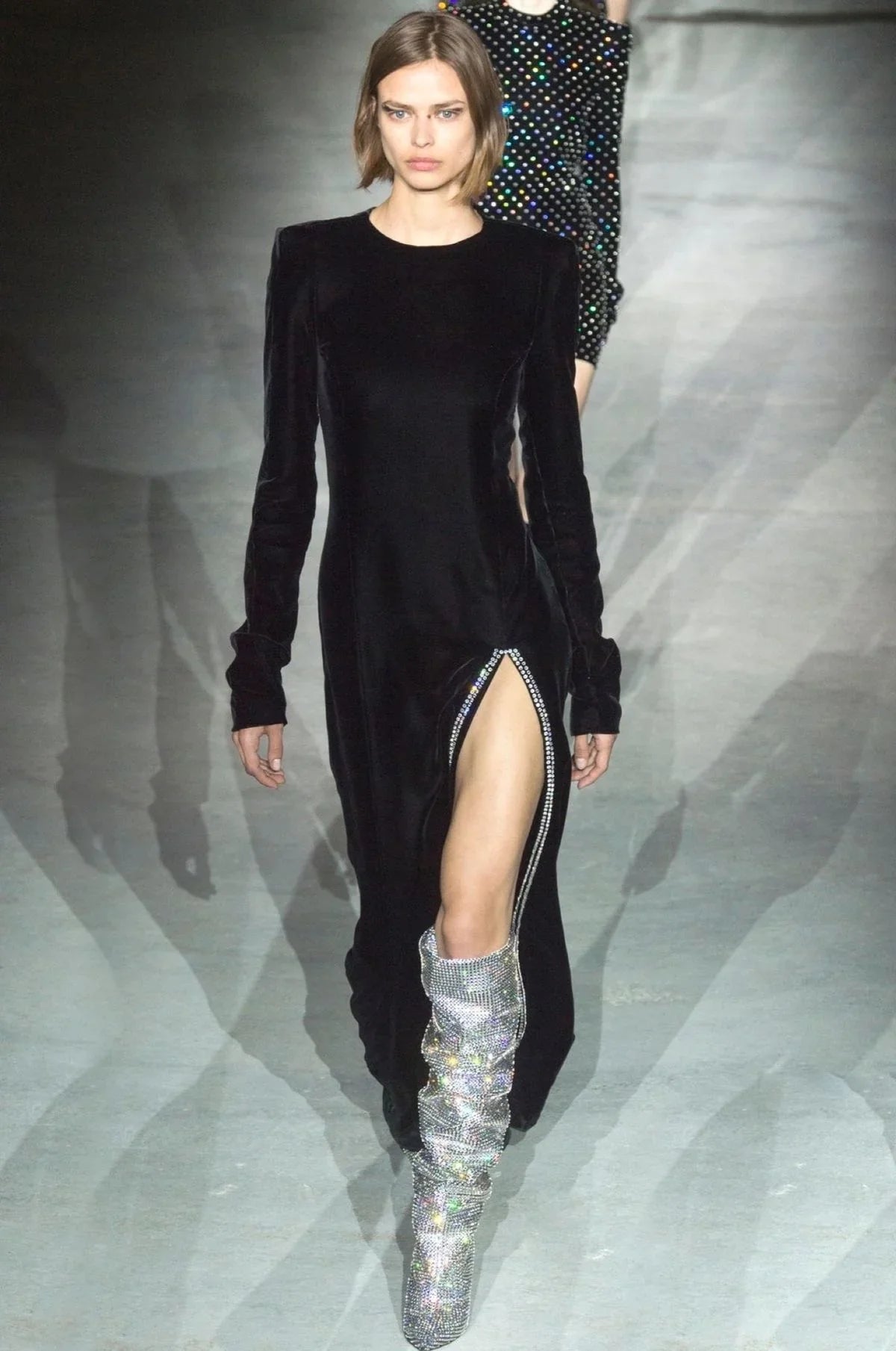 SAINT LAURENT Niki Crystal Boots 38 - THE VOG CLOSET