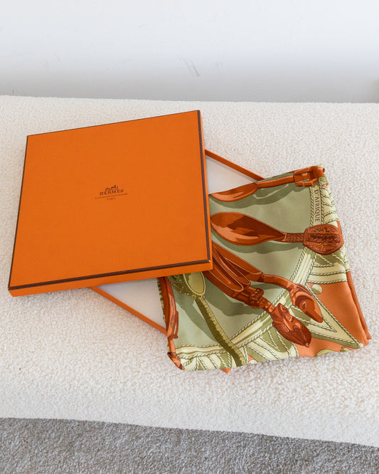 HERMÈS Cuillers D Afrique Silk Scarf