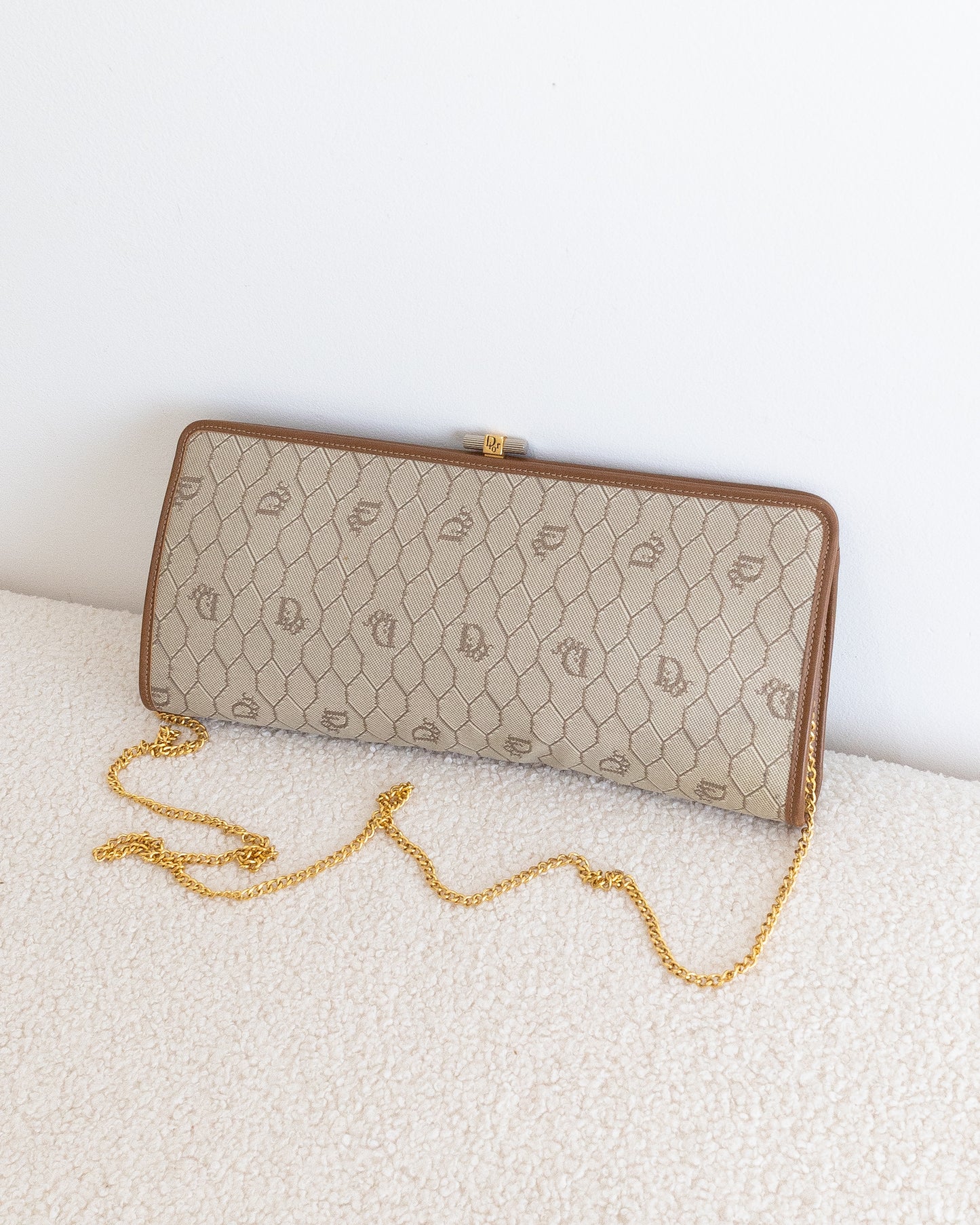 CHRISTIAN DIOR Honeycomb Chain Clutch