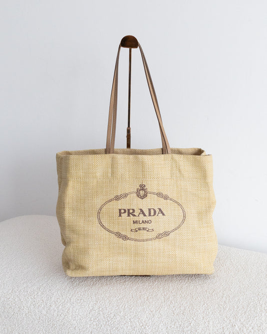 PRADA Raffia Tote