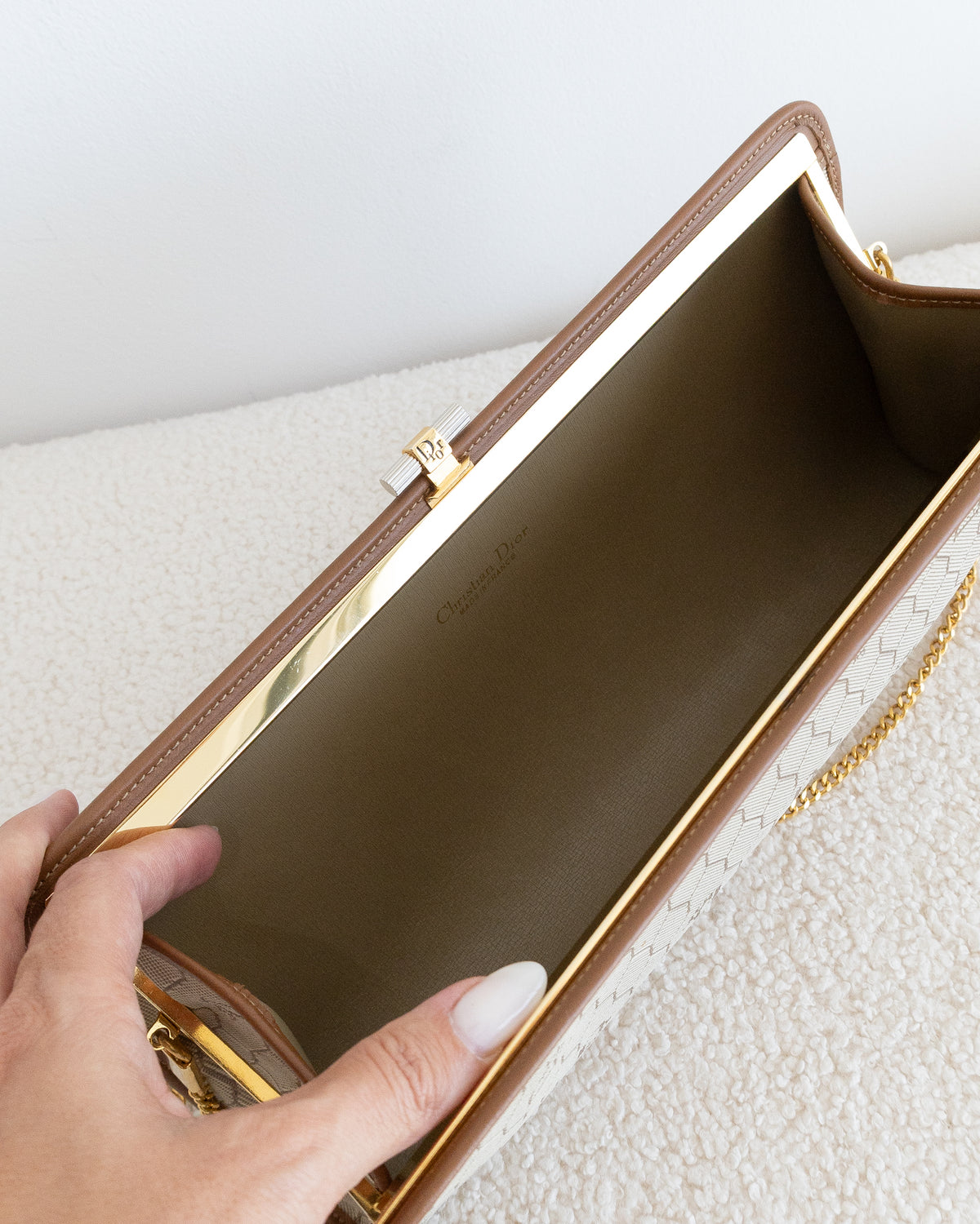 CHRISTIAN DIOR Honeycomb Chain Clutch