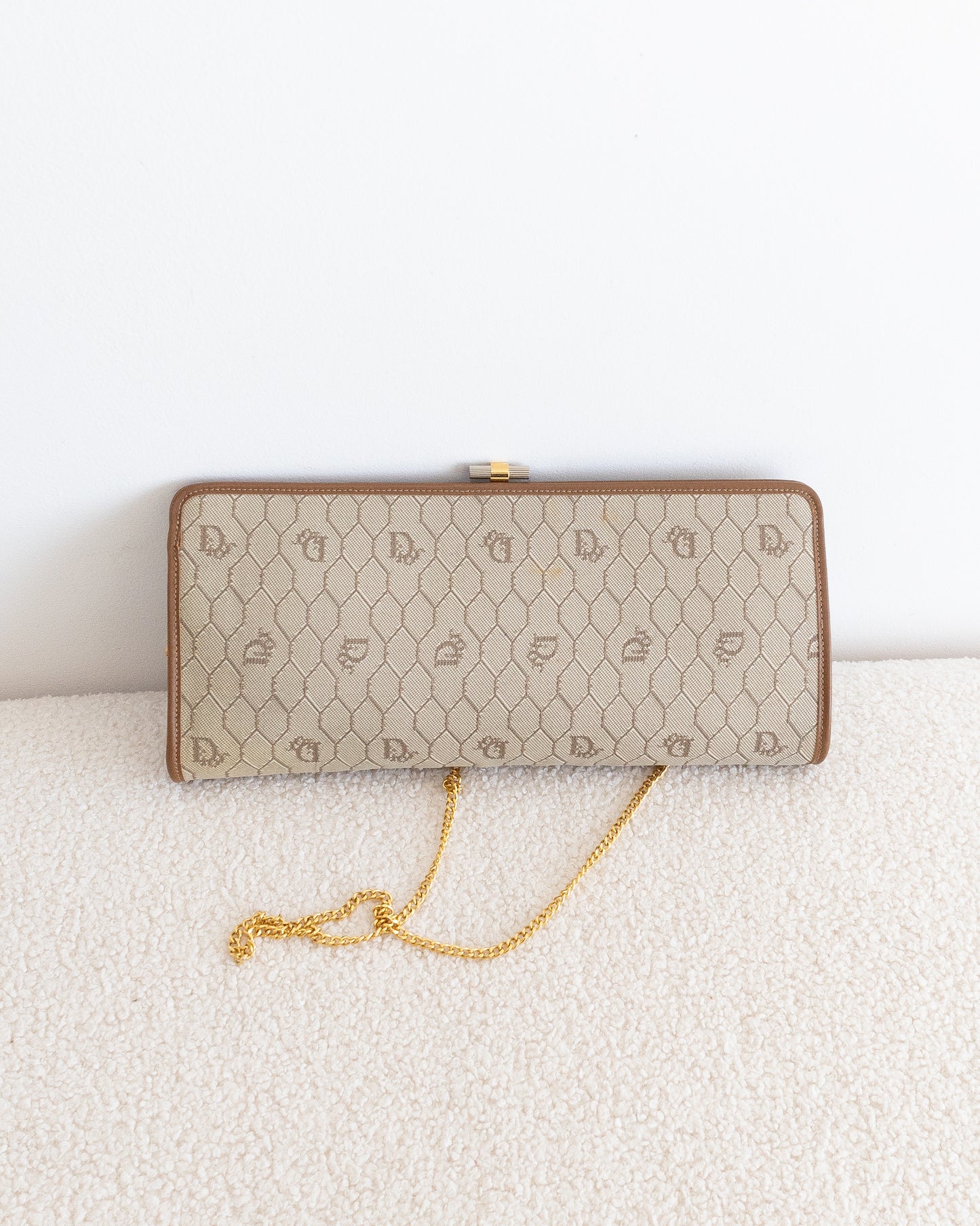 CHRISTIAN DIOR Honeycomb Chain Clutch