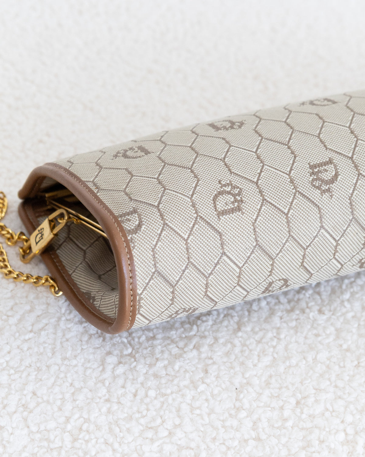 CHRISTIAN DIOR Honeycomb Chain Clutch