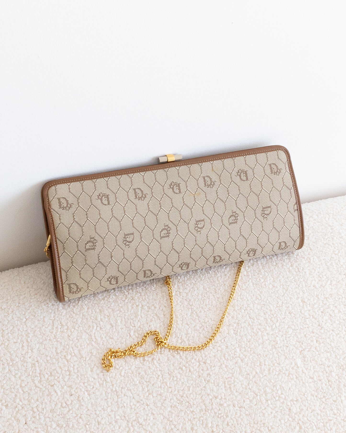 CHRISTIAN DIOR Honeycomb Chain Clutch