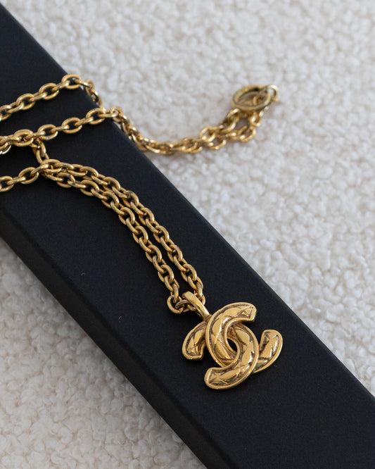 CHANEL Quilted CC Necklace