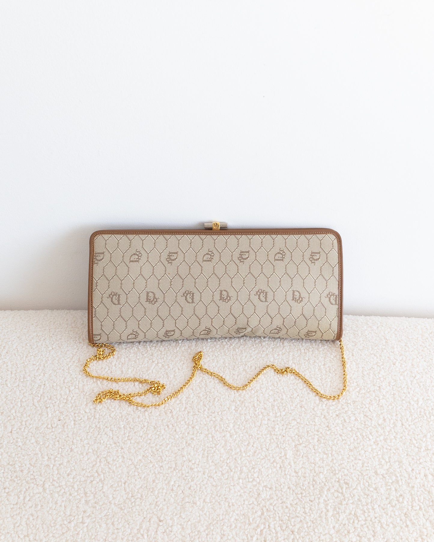 CHRISTIAN DIOR Honeycomb Chain Clutch