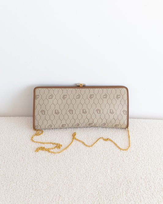 CHRISTIAN DIOR Honeycomb Chain Clutch