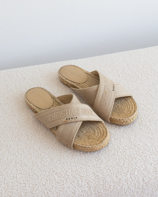 CHRISTIAN DIOR Raffia Slides 38