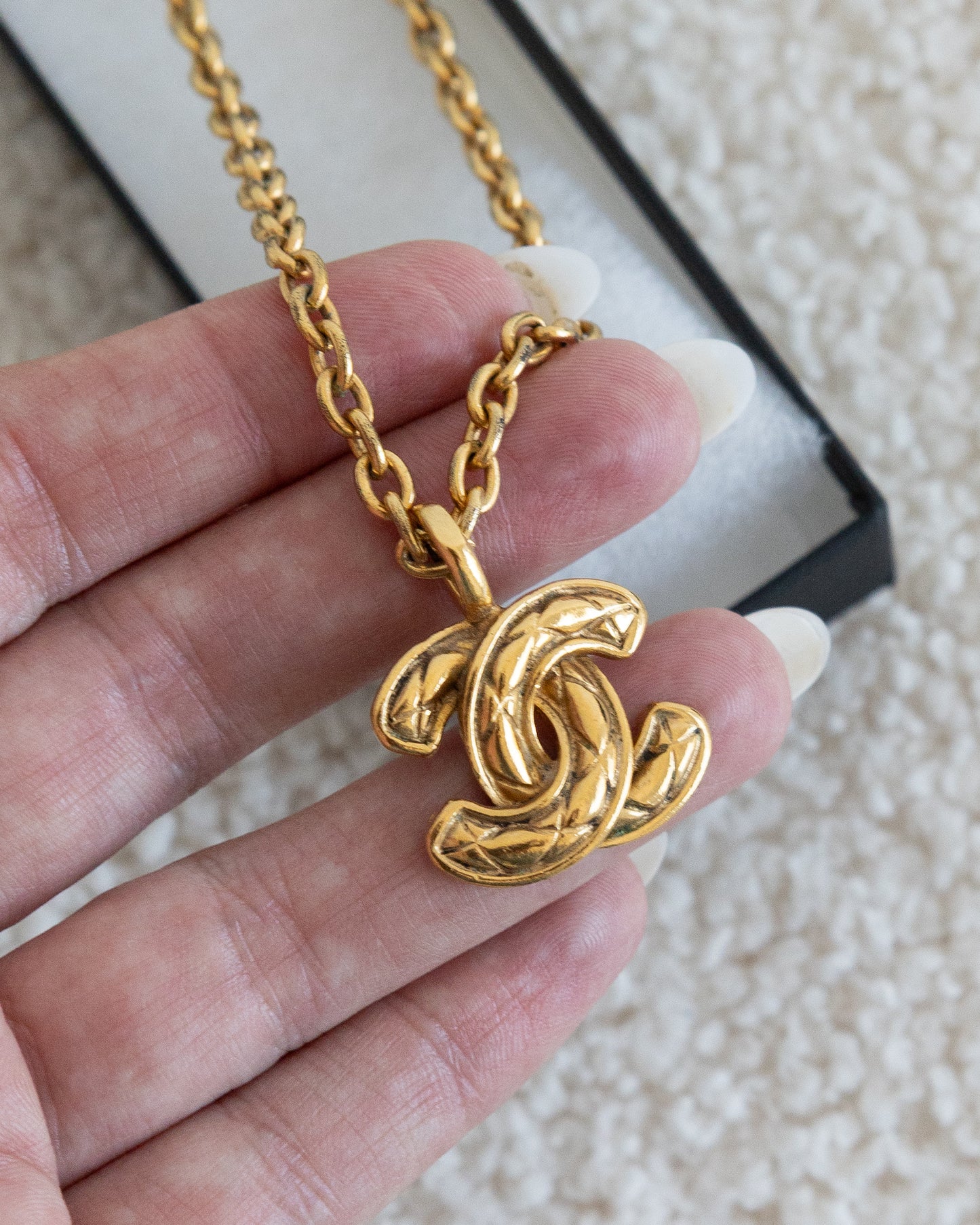 CHANEL Quilted CC Necklace