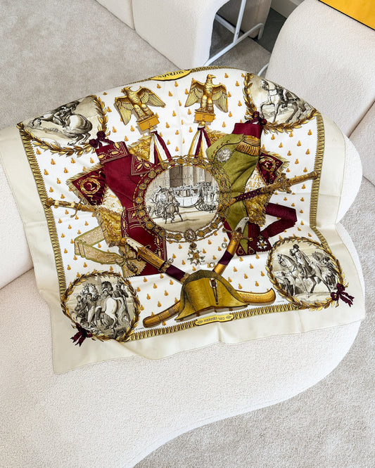 HERMÈS Napoleon Silk Scarf 90