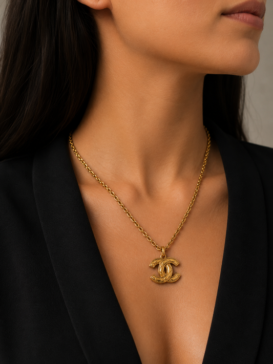 CHANEL Quilted CC Necklace