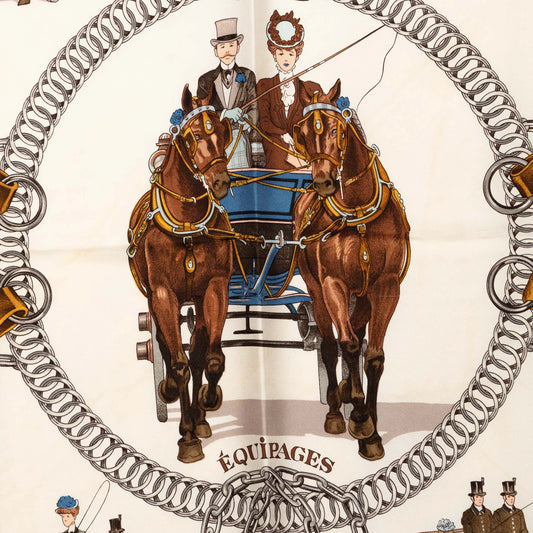 HERMÈS Equipages Silk 90