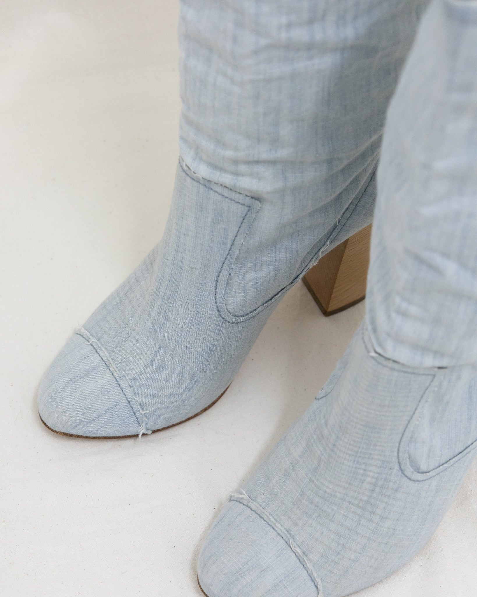 CHANEL Denim Boots 38C - THE VOG CLOSET